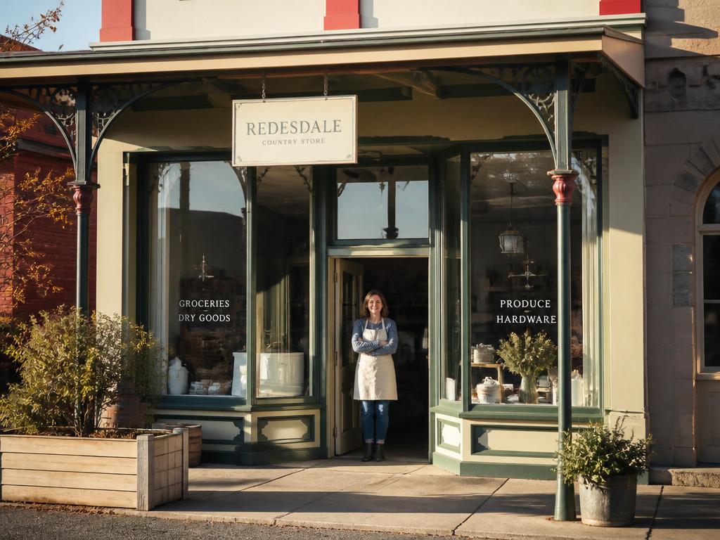 Country town small business shopfront on a regional main street
